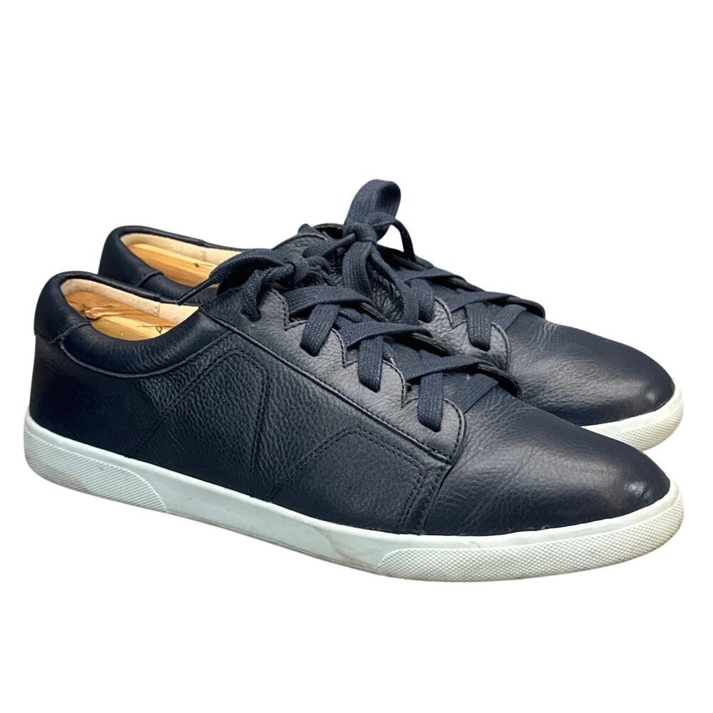 Vionic Chantelle Navy Blue Leather Comfort Sporty Lace Up Sneaker Women 10